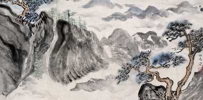 谢之光 松岩流泉 镜心